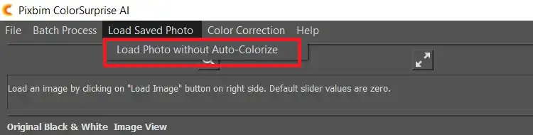 load saved photo without auto colorization